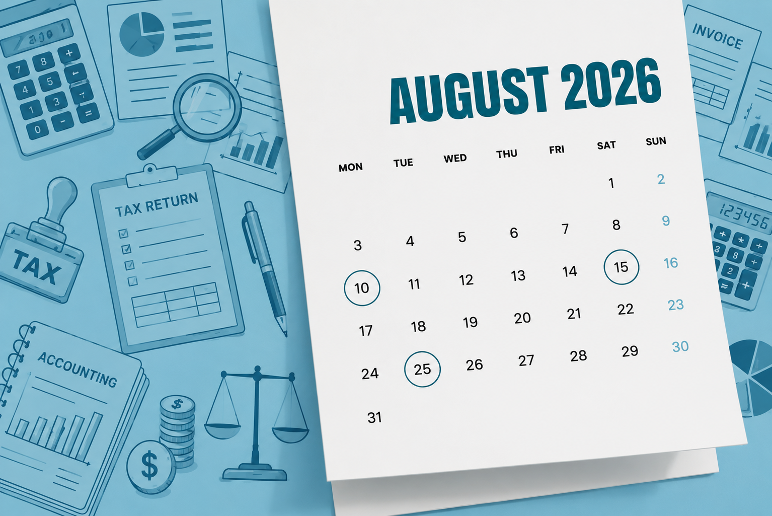 Tax calendar - August 2026